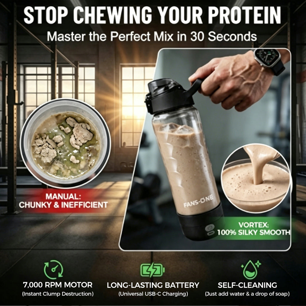 Electric Protein Shaker Bottle – No Clumps, Smooth Every Time |USB-C Rechargeable Vortex Mixer | Leakproof Double-Lock Lid| 24oz BPA-Free Tritan| Blender For Protein Shakes & Meal Replacement