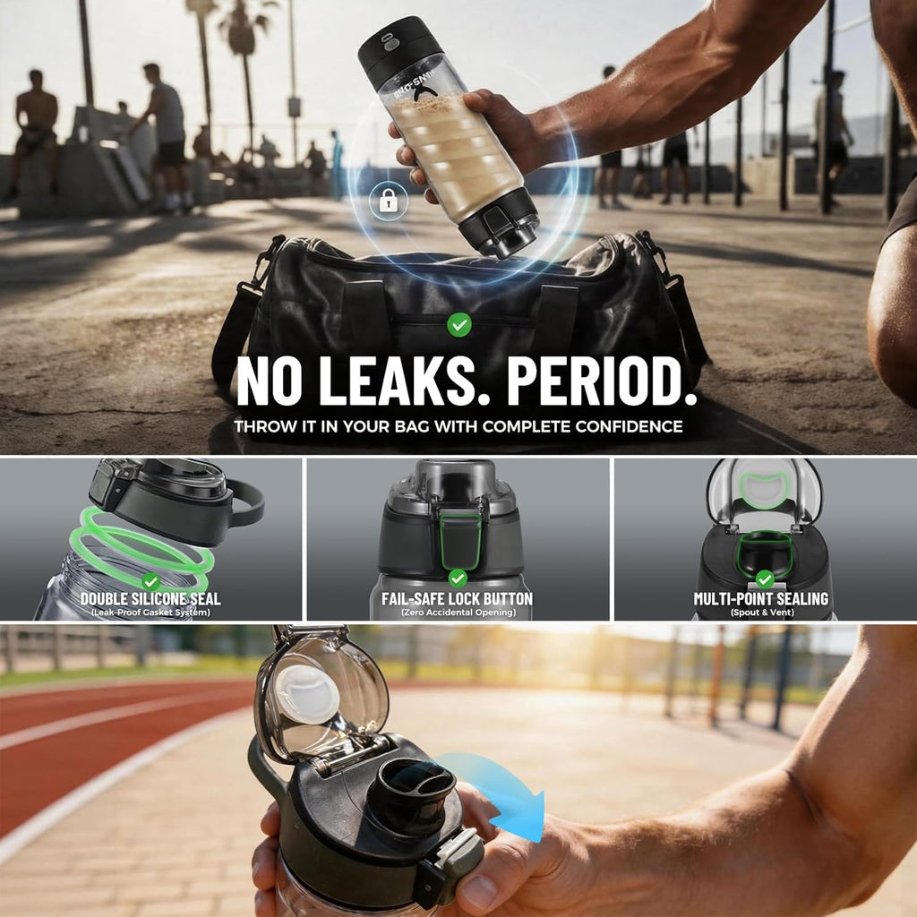 Electric Protein Shaker Bottle – No Clumps, Smooth Every Time |USB-C Rechargeable Vortex Mixer | Leakproof Double-Lock Lid| 24oz BPA-Free Tritan| Blender For Protein Shakes & Meal Replacement