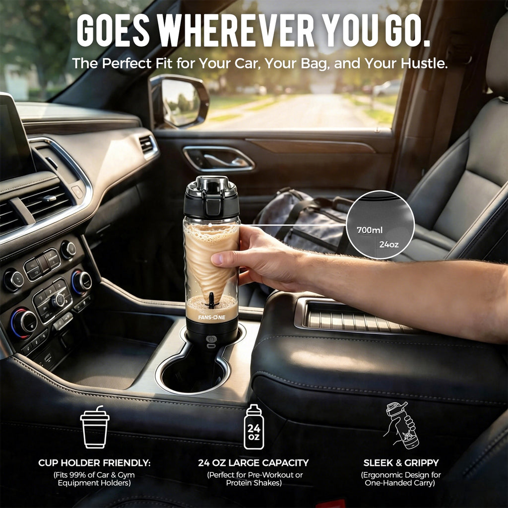 Electric Protein Shaker Bottle – No Clumps, Smooth Every Time |USB-C Rechargeable Vortex Mixer | Leakproof Double-Lock Lid| 24oz BPA-Free Tritan| Blender For Protein Shakes & Meal Replacement