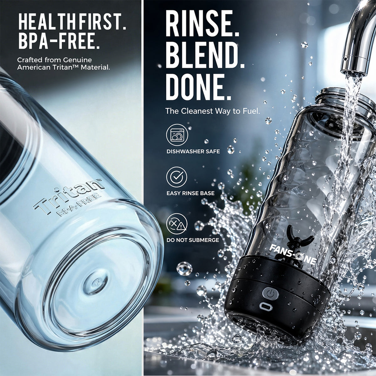 Electric Protein Shaker Bottle – No Clumps, Smooth Every Time |USB-C Rechargeable Vortex Mixer | Leakproof Double-Lock Lid| 24oz BPA-Free Tritan| Blender For Protein Shakes & Meal Replacement
