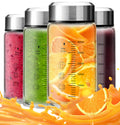 12oz Glass Juice Bottles with Lids 4-Pack, Wide Mouth Reusable Water Bottles for Juicing, Smoothies, Infused Water - Leakproof BPA Free Premium Clear Glass & Stainless Steel Lids, Fridge Safe