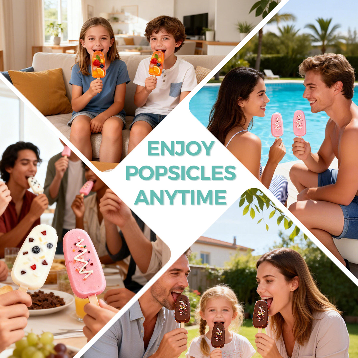 3 Set Popsicles Molds with Lids, Large Cake Pop Mold Cakesicle Mold 4 Cavities with 100 Wooden Sticks, Silicone Reusable Ice Pop Molds for Cake Pops, Ice Pops, Cakesicles, Ice Cream