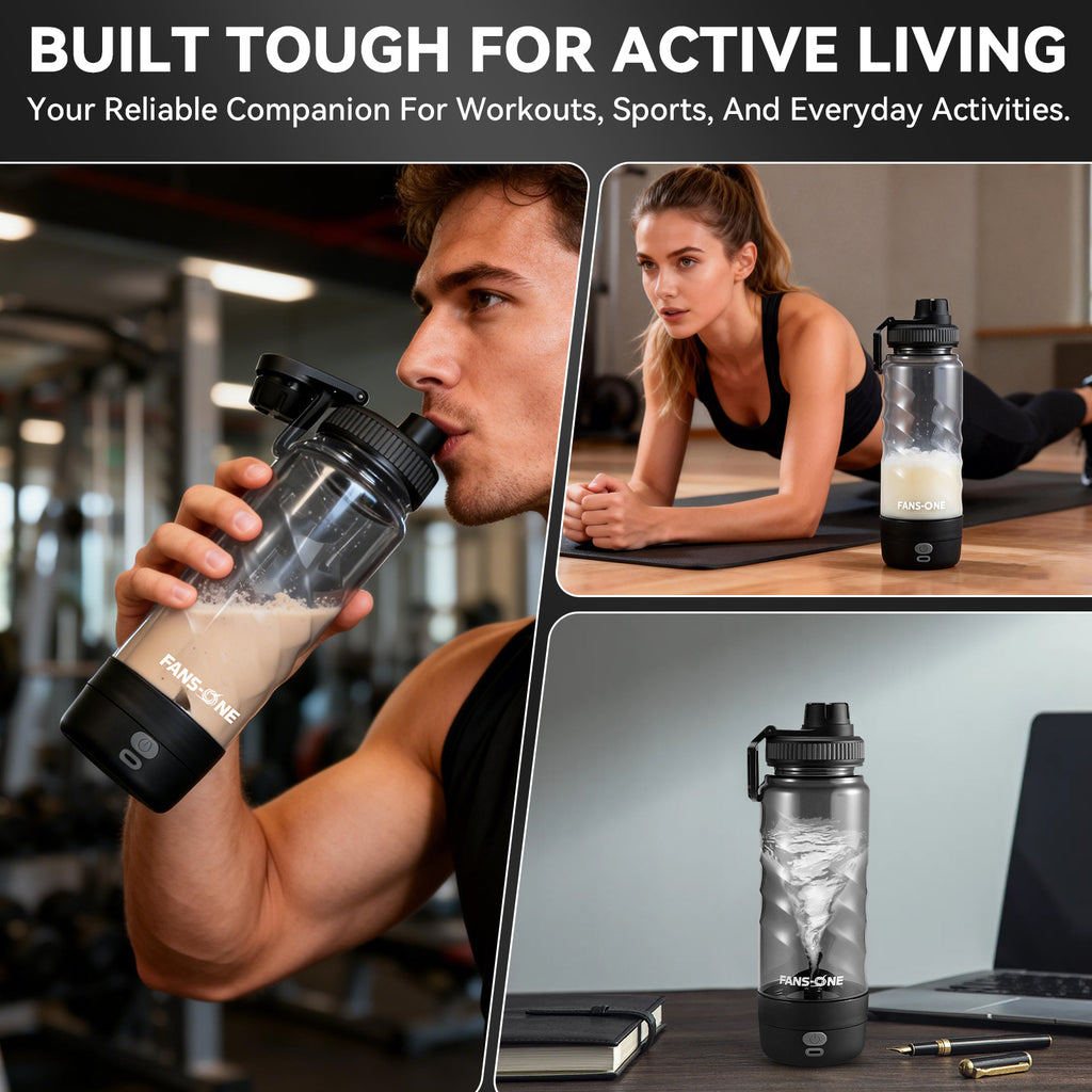 Electric Protein Shaker Bottle, 24 oz USB C Rechargeable Electric Mixer, Shaker Cups for Protein Shakes and Meal Replacements, Portable Blender Self Mixing Cup for Gym Workout